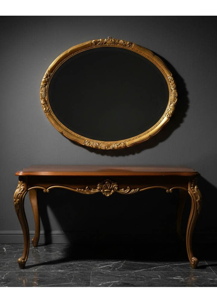 Rokoko Tarzı Klasik Oval Duvar Aynası