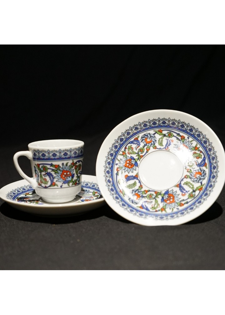 Kütahya Motifli Türk Kahvesi Fincan Takımı - 6'lı Set